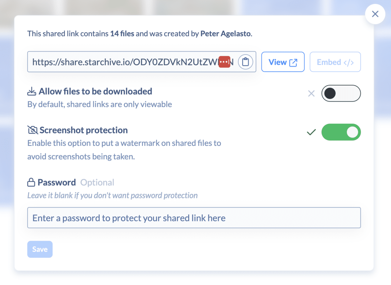 Link Screenshot Screenshot Protection for Shared Links - Starchive
